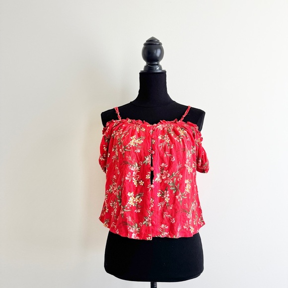 Vintage American Eagle Floral Print Milkmaid Button-Down Shirt – Size Small - Picture 4 of 5